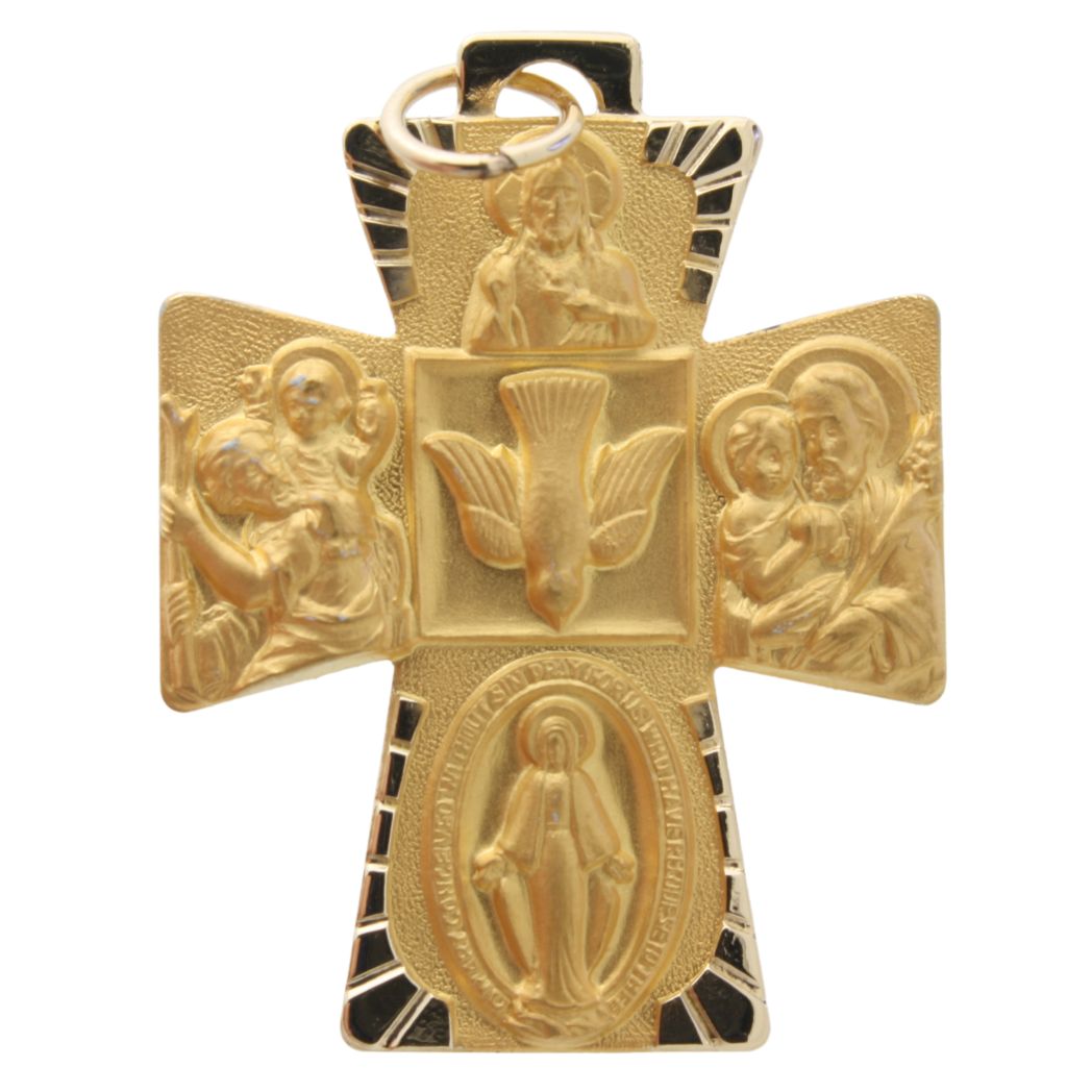 Catholic 14kt Yellow Gold Four Way Cross 28 X 23 MM – www
