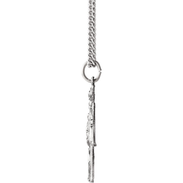 Collana Croce Di Gerusalemme In Argento 925 Con Conchiglia Abalone | YFN Gioiello Religioso Unisex Con Catena 18+2 Pollici - 4