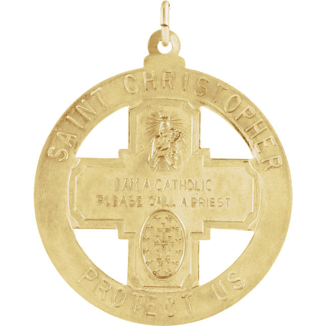 USA Four Way Cross Medal Yellow 14kt Gold – www.allpatronsaints.com