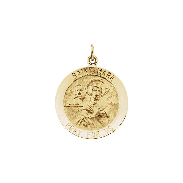 St Mark Round Yellow Gold Medal