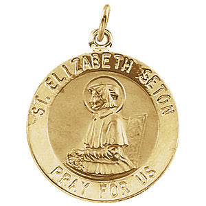 St Elizabeth Seton 14kt Yellow gold Medal