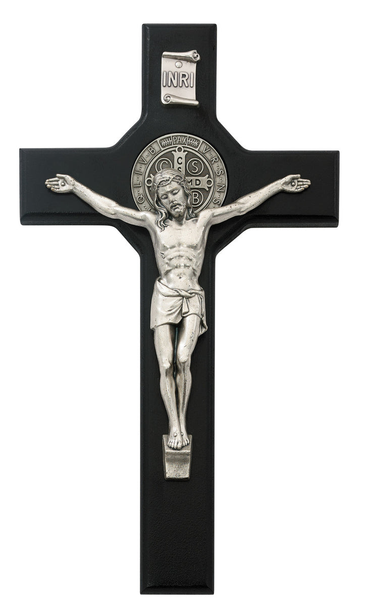 Black St Benedict Crucifix Wall Cross 10 Inch – www