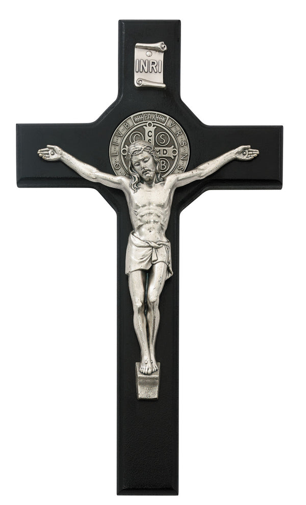 Black St Benedict Crucifix Wall Cross 10 Inch
