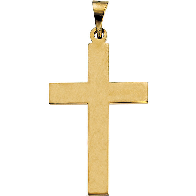 Elegant Christian Cross in Solid 14 Karat Yellow Gold