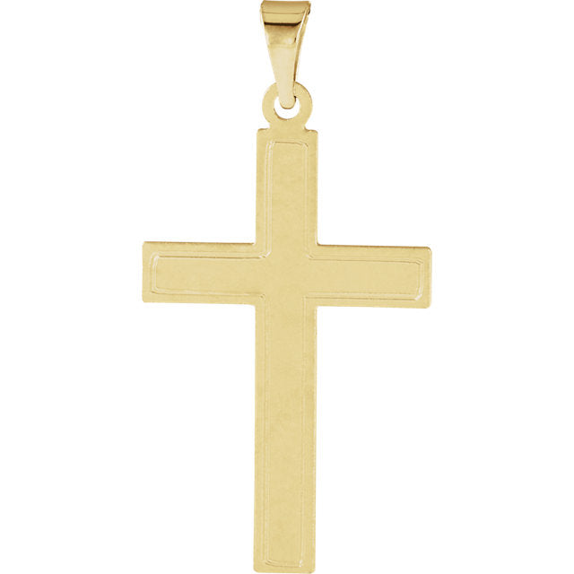 Elegant Cotised Cross in Solid 14 Karat Yellow Gold