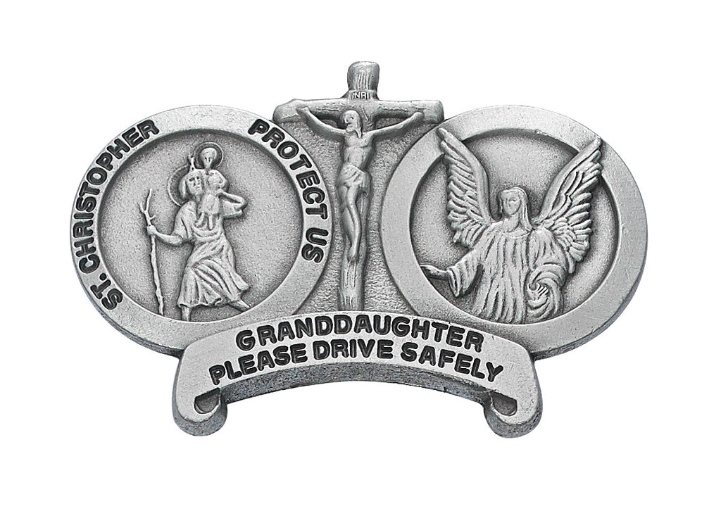 St Christopher Granddaughter Drive Safely Auto Visor Clip