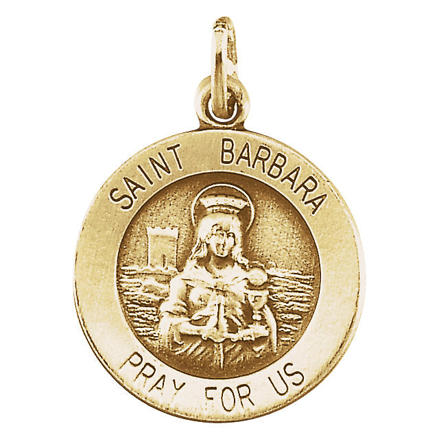 Saint barbara gold best sale pendant