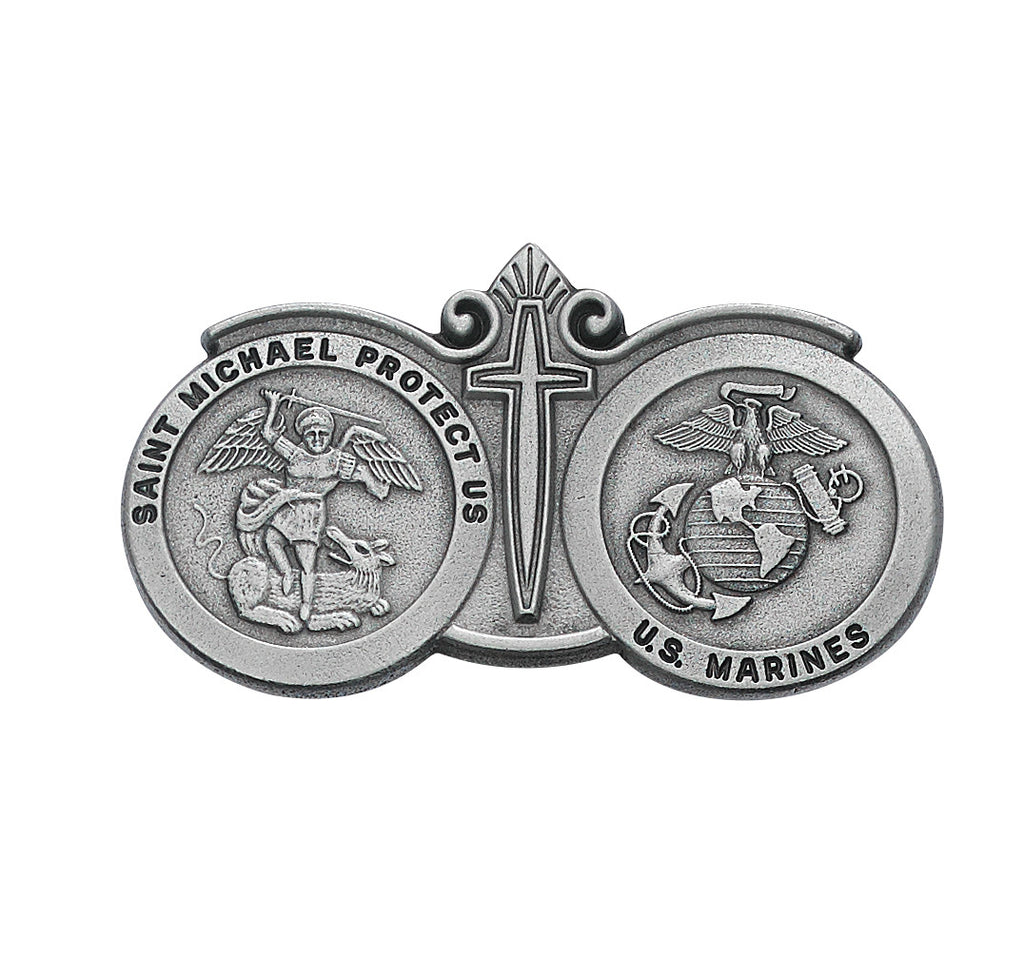 St Michael US Marines Auto Visor Clip