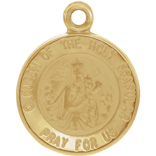 Scapular Yellow Gold Round Medal