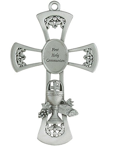 Pewter First Holy Communion Wall Cross 6 Inches
