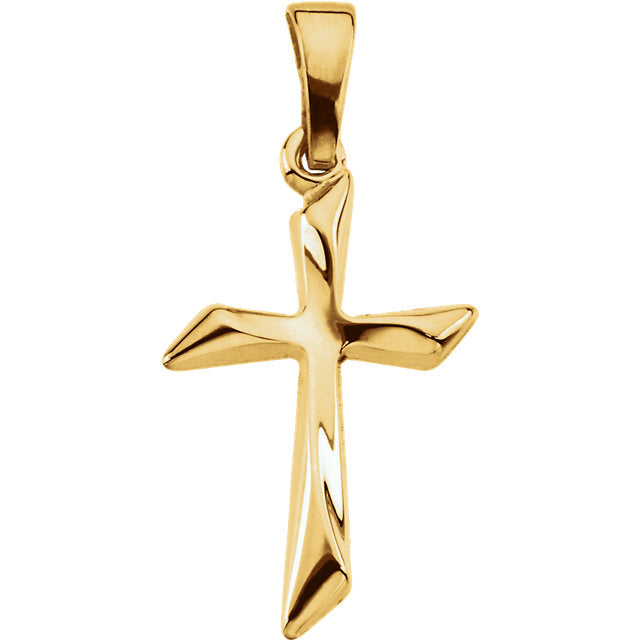 Dazzling Holy Cross in Solid 14 Karat Yellow Gold