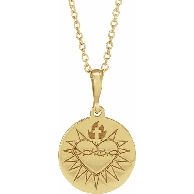 14KY Sacred Heart of Jesus Necklace