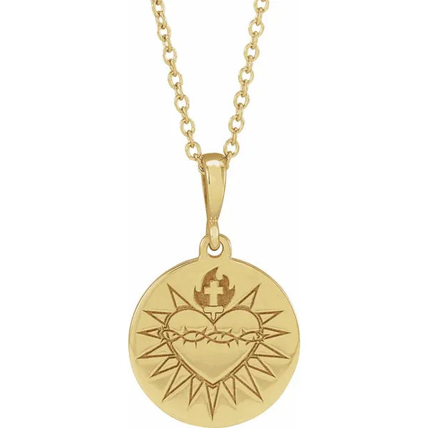 14KY Sacred Heart of Jesus Necklace