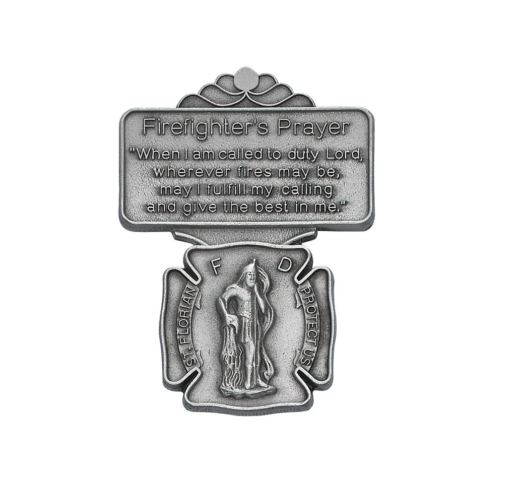 Saint Florian Firefighter Prayer Auto Visor Clip