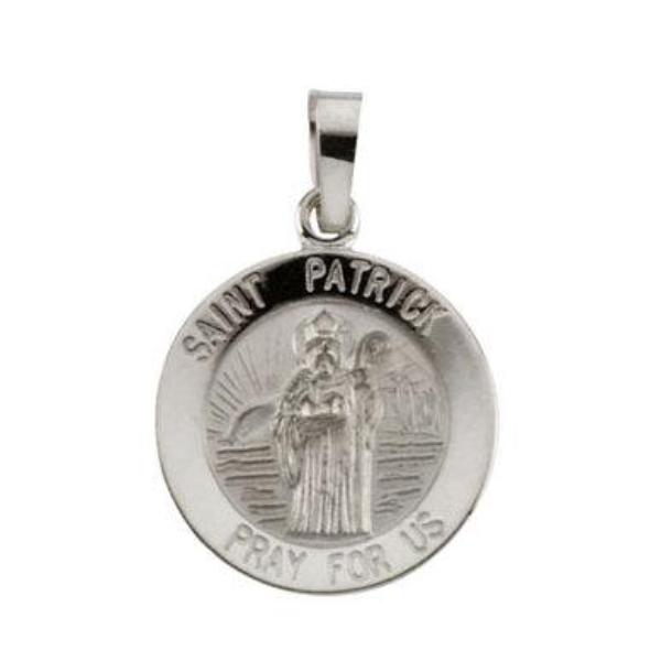 St Patrick 14kt White Gold Medal