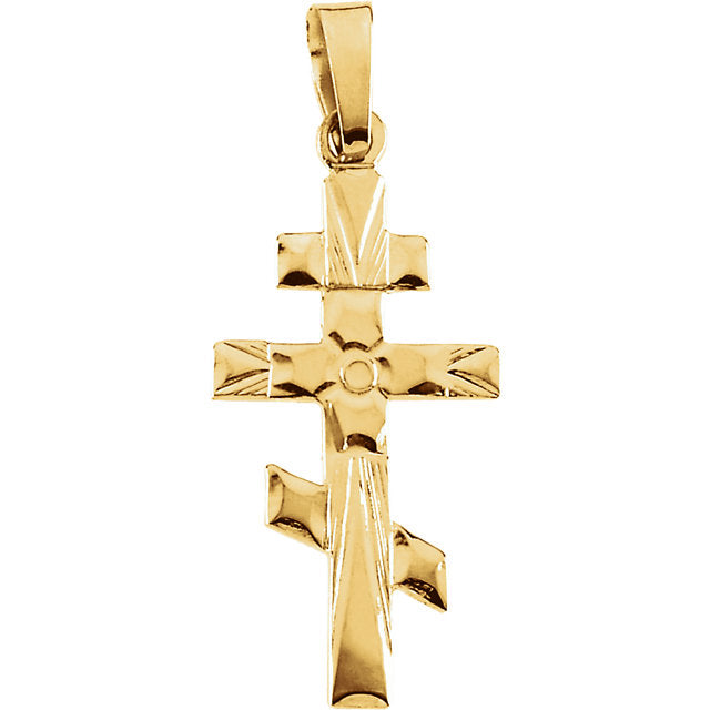 St. Andrew Cross Pendant in 14 Karat Yellow Gold