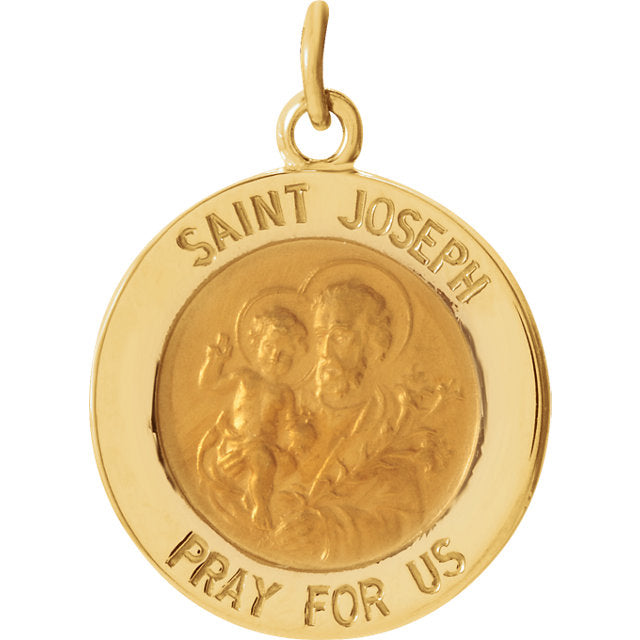 St Joseph Round 14K Yellow Gold Medal