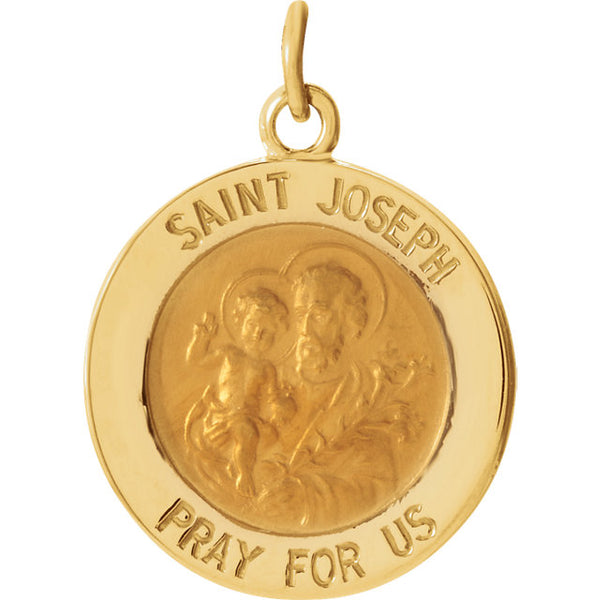 St Joseph Round 14K Yellow Gold Medal