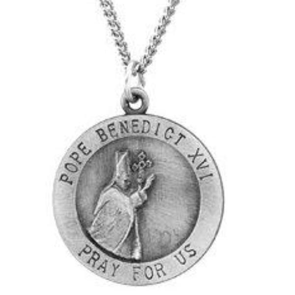Pope Benedict Sterling Silver Necklace With Chain 18 MM