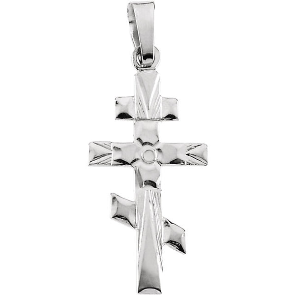 St. Andrew Cross Pendant in 14 Karat White Gold