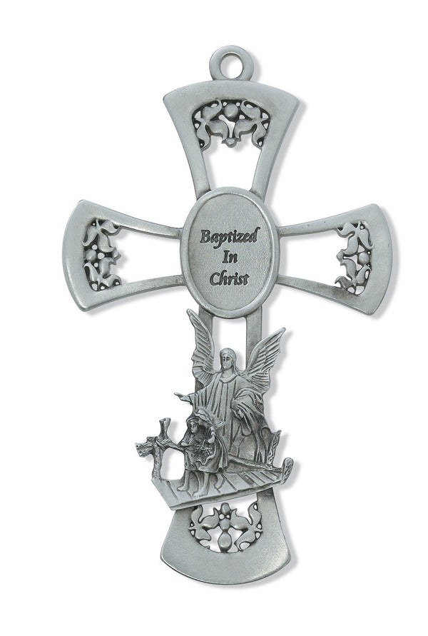 Baptism Wall Cross Guardian Angel Baptized In Christ Baptismal Gift 6 Inch