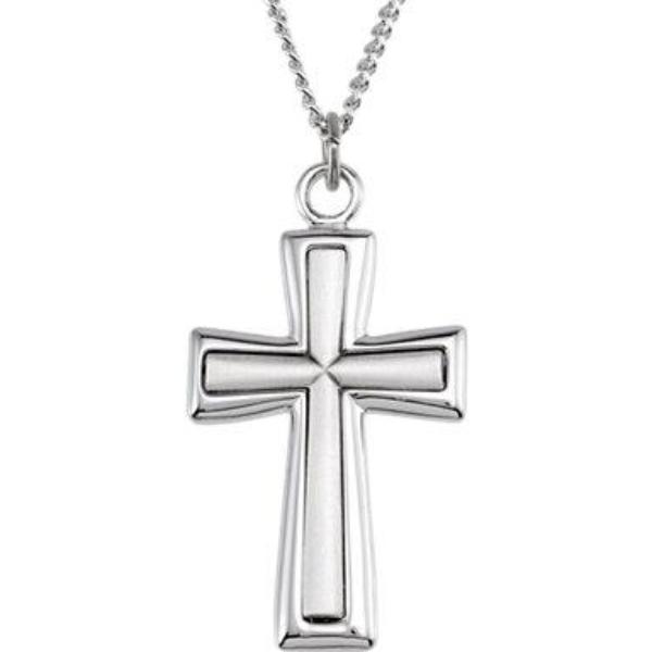 Sterling Silver Fimbriated Cross 39.00X21.75 MM