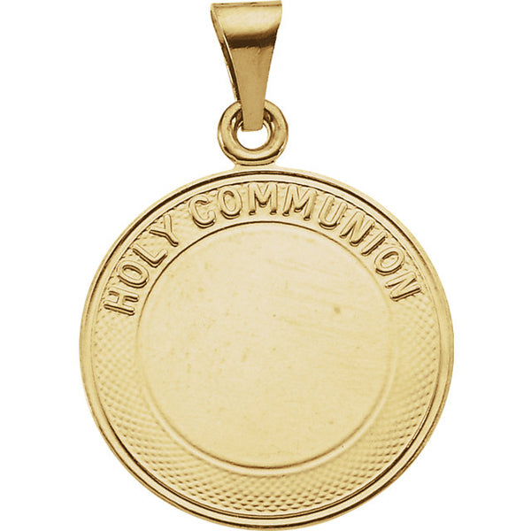 Holy Communion Pendant in Solid 14 Karat Yellow Gold